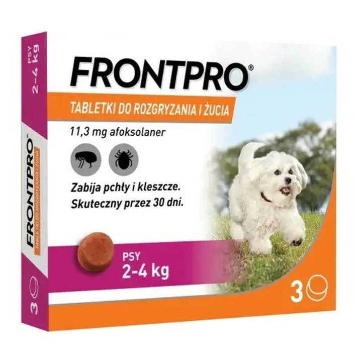 Komprimované FRONTPRO 612469 15 g 3 x 11,3 mg Vhodný pre psov do 2-4 kg