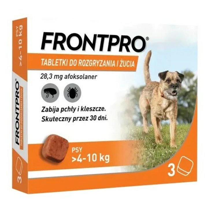 Komprimované FRONTPRO 612471 15 g 3 x 28,3 mg Vhodný pre psov do >4-10 kg